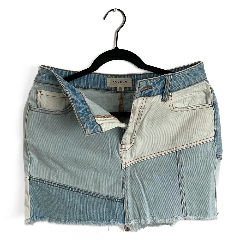 PacSun - Women’s Denim Multi-Wash Mini Skirt (Blue, 26)